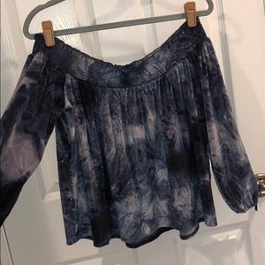 Fun velvet off-the-shoulder top!